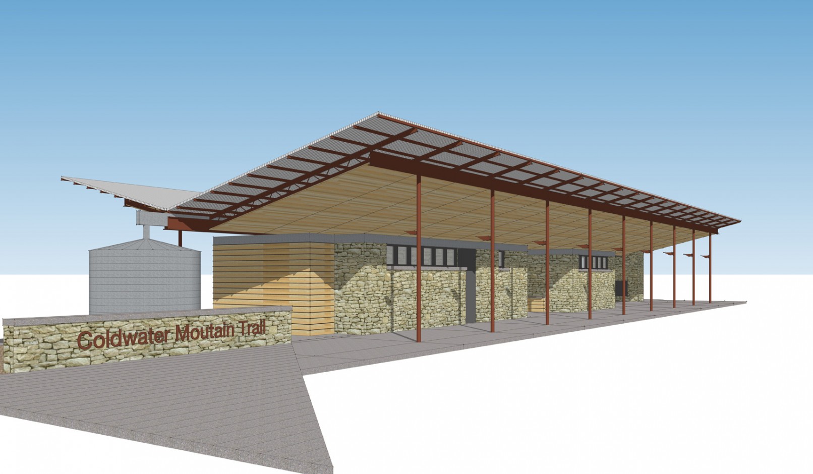 Coldwater Mountain Trailhead Perspective Rendering Option A